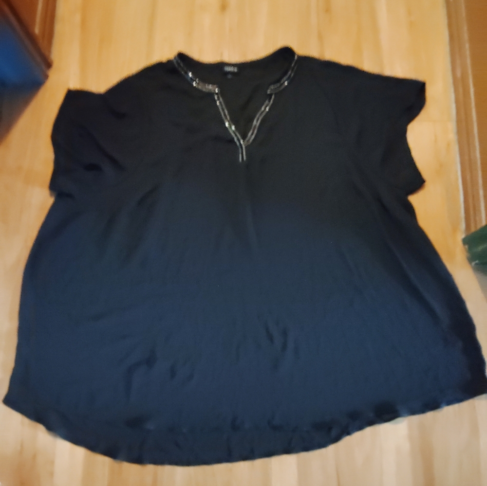 Torrid Black Sequin V-neckline Top